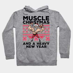 Ugly Christmas Workout Lifting Santa Claus Gym Fitness Gift Hoodie